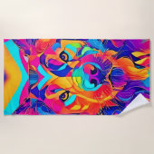 ウルフサイケデリック陛下 ビーチタオル (正面)