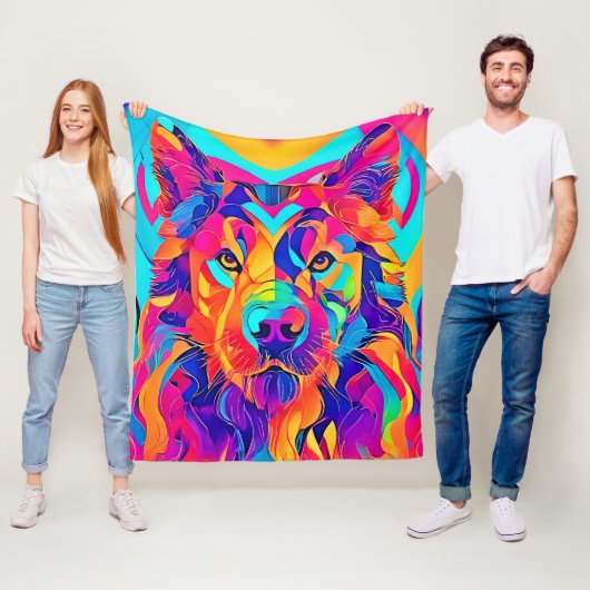 ウルフサイケデリック陛下 フリースブランケット (インサイチュ)