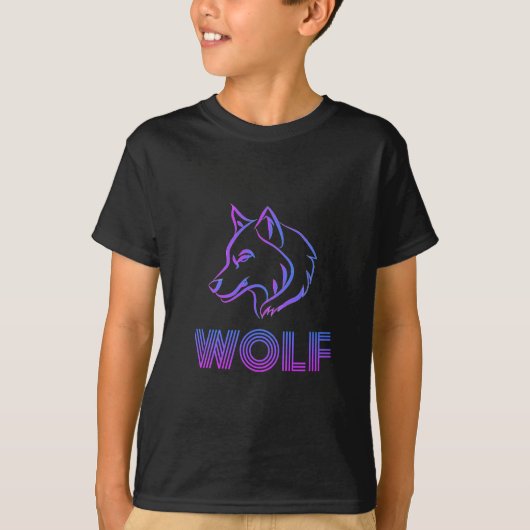ウルフサインとイラストレーション Tシャツ (正面)