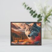 ウルフサンセットデナリ州パークハガキ ポストカード (スタンド正面)