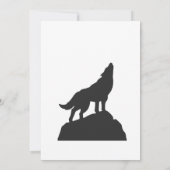 ウルフシルエットハウリング – 背景色を選択 招待状 (裏面)