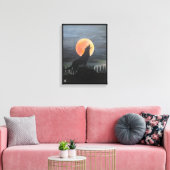 ウルフシルエット絵を描ズバイアルフレッドキツネ キャンバスプリント (インサイチュ (リビング))