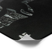 ウルフシルエット絵を描ズバイアルフレッドキツネ ポスター (角)