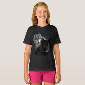 ウルフスターウルフワイルドムーンスターロイヤルグレーウルフ Tシャツ (正面フル)