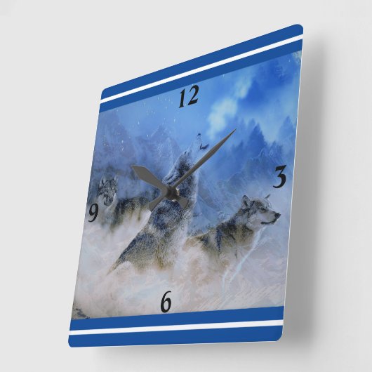 ウルフスピリツスクエアウォールクロック スクエア壁時計 (傾斜)
