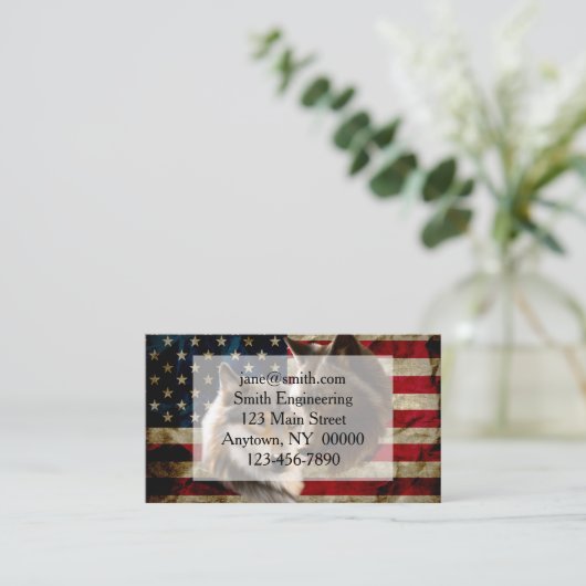 ウルフス米国国旗 名刺 (スタンド正面)