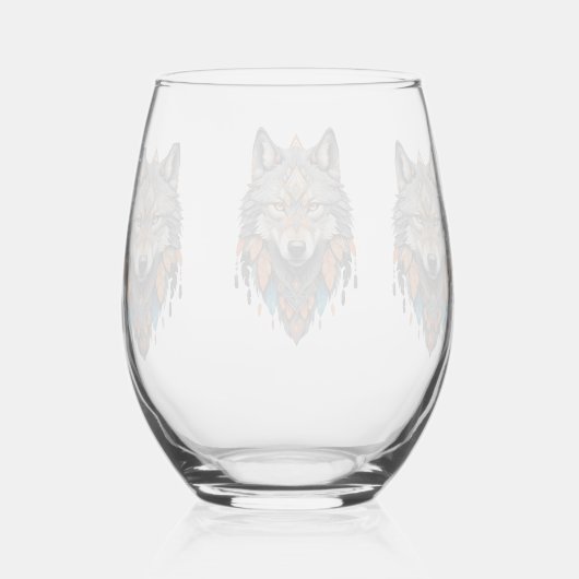 ウルフズイエローストーン国立公園ウルフ山脈 ステムなしワイングラス (裏面)