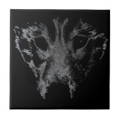 ウルフセラミックのタイルのハスキーのスリングドッグデコール タイル (正面)