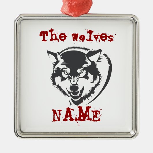 ウルフセラミックオーナメント メタルオーナメント (正面)