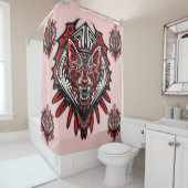 ウルフタトゥースタイルハイダアートシャワーカーテン シャワーカーテン (インサイチュ)
