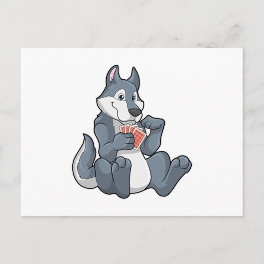 ウルフトランプのポーカーとトランプのポーカーカード ポストカード (正面)