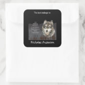 ウルフトーテムアニマルスピリットガイド蔵書票 スクエアシール (バッグ)