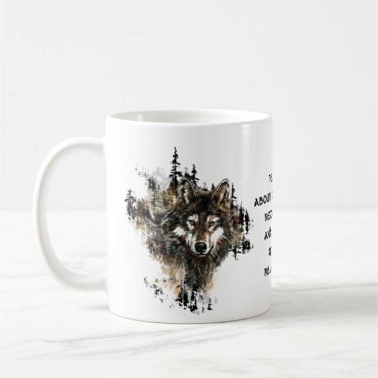 ウルフトーテム、アニマルガイドグレイ感動的ウルフ コーヒーマグカップ (左)