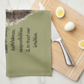 ウルフトーテ感動的ム精霊ガイド動物 キッチンタオル (四つ折り)