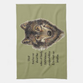 ウルフトーテ感動的ム精霊ガイド動物 キッチンタオル (縦)
