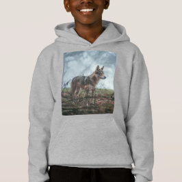 ウルフドッグフード付きスウェットシャツ