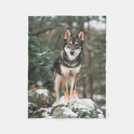 ウルフドッグ フリースブランケット (正面)