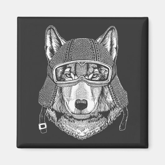 ウルフドモーターサイクルライダー マグネット (正面)