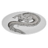 ウルフドラゴンブラックアンドホワイトデザイン カッティングボード (角)