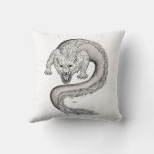 ウルフドラゴンブラックアンドホワイトデザイン クッション (裏面)