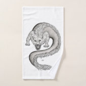 ウルフドラゴンブラックアンドホワイトデザイン バスタオルセット (ハンドタオル)