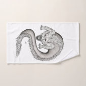 ウルフドラゴンブラックアンドホワイトデザイン バスタオルセット (ハンドタオル)