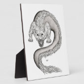 ウルフドラゴンブラックアンドホワイトデザイン フォトプラーク (側面)