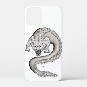 ウルフドラゴンブラックアンドホワイトデザイン iPhone 12 MINI ケース