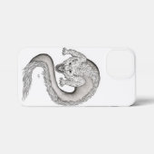 ウルフドラゴンブラックアンドホワイトデザイン iPhoneケース (裏面横)