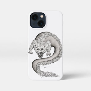 ウルフドラゴンブラックアンドホワイトデザイン iPhone 13 MINIケース