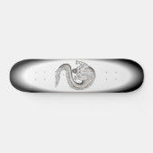 ウルフドラゴン白黒デザイン スケートボード (横)