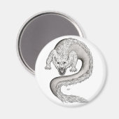 ウルフドラゴン白黒デザイン マグネット (正面/裏面)