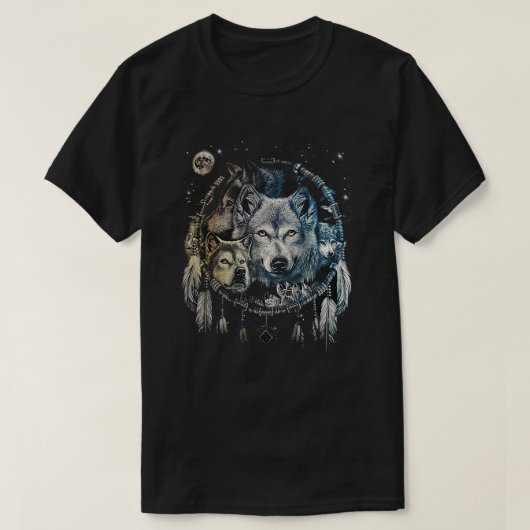 ウルフドリームキャッチャー Tシャツ (デザイン正面)