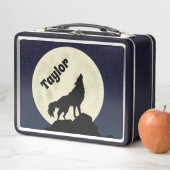 ウルフハウリングアットザムーンイラストレーション パーソナライズされた メタルランチボックス (インサイチュ)