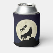 ウルフハウリングアットザムーンイラストレーション パーソナライズされた 缶クーラー (缶裏面)
