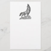 ウルフハウリングアットザムーンシルエットスケッチ 便箋 (正面)