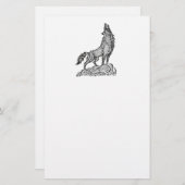 ウルフハウリングアットザムーンシルエットスケッチ 便箋 (正面/裏面)