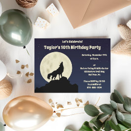 ウルフハウリングアットザムーンミッドナイトブルーパーティー 招待状