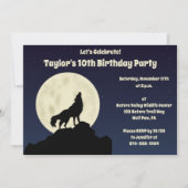 ウルフハウリングアットザムーンミッドナイトブルーパーティー 招待状 (正面)