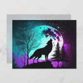 ウルフハウリングアットザムーン銀河系スターズアニマル ポストカード (正面/裏面)