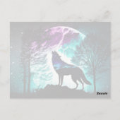 ウルフハウリングアットザムーン銀河系スターズアニマル ポストカード (裏面)