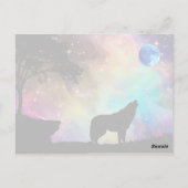 ウルフハウリングアットザムーン銀河系スターズアニマル ポストカード (裏面)