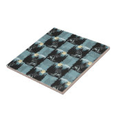 ウルフハウリングアットムーンパターンデザイン タイル (側面)