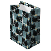 ウルフハウリングアットムーンパターンデザイン ミディアムペーパーバッグ (正面アングル)
