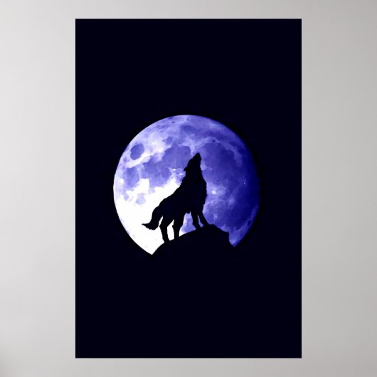ウルフハウリングアットムーンポスタープリント- Wolf Posts ポスター (正面)