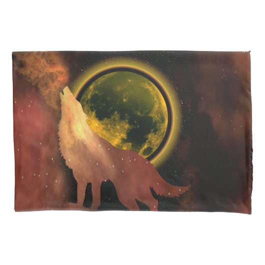ウルフハウリングイン宇宙ムーン銀河系 枕カバー (正面)