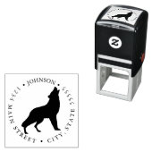 ウルフハウリングシルエットリターンラベル セルフインキングスタンプ (インサイチュ)