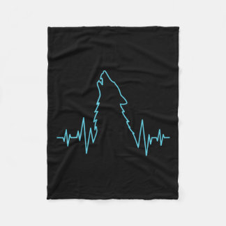 ウルフハウリングパルス心拍オオカミのコスチューム動物 フリースブランケット