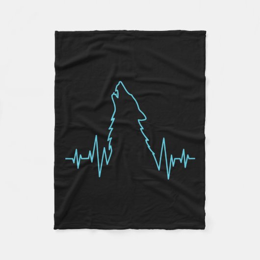 ウルフハウリングパルス心拍オオカミのコスチューム動物 フリースブランケット (正面)