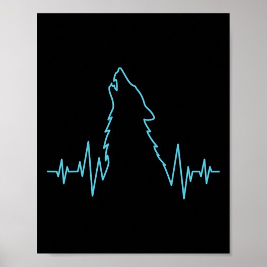 ウルフハウリングパルス心拍オオカミのコスチューム動物 ポスター (正面)